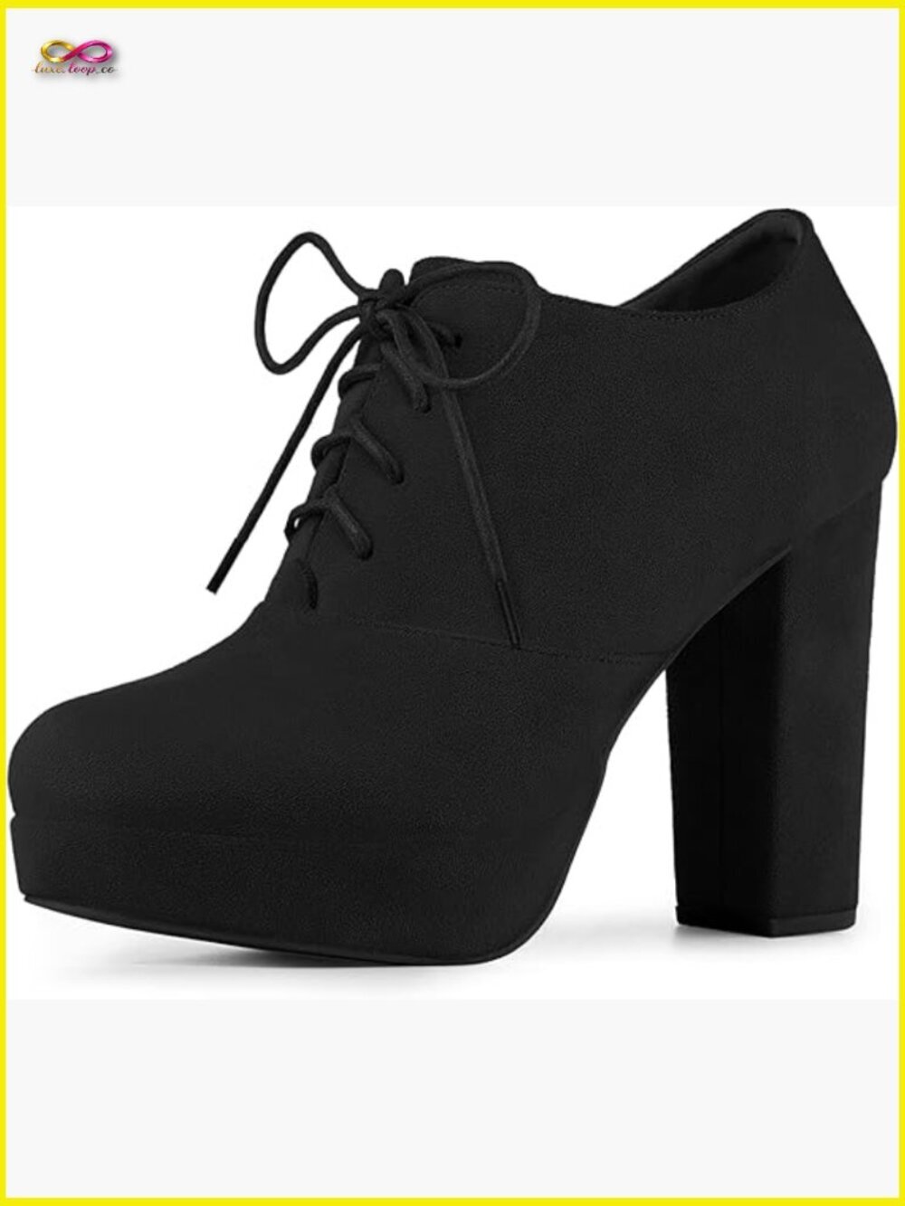 Platform Chunky Heel Lace Up Ankle Booties Trendy Y2K Fall Winter Round Toe